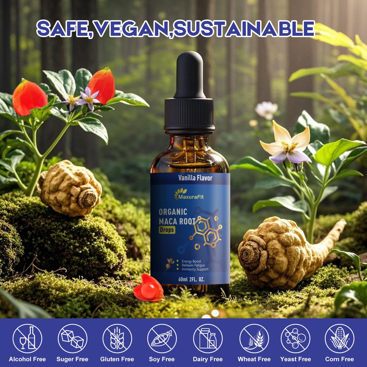 Maca Root Ashwagandha Liquid Drops 4 fl oz 2 Pack D646657