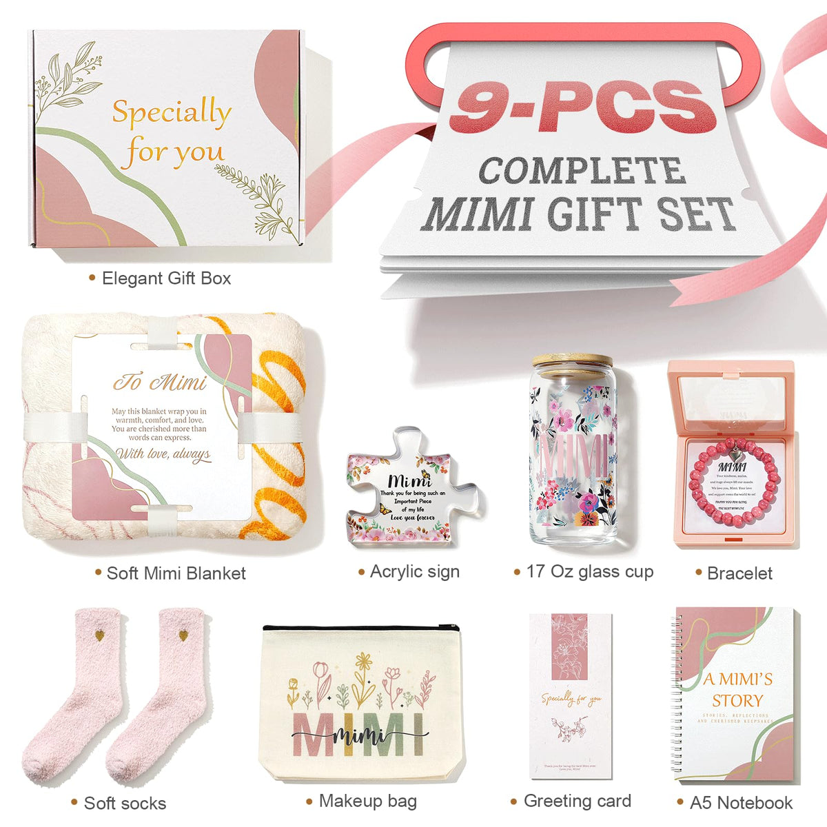 Grandma Gift Set with Blanket and Glass Cup B7379