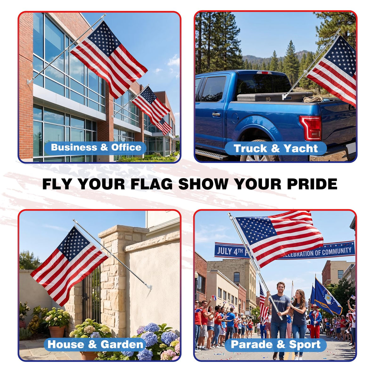Silver 6 FT Stainless Steel Flag Pole Kit 2 Pack L7230