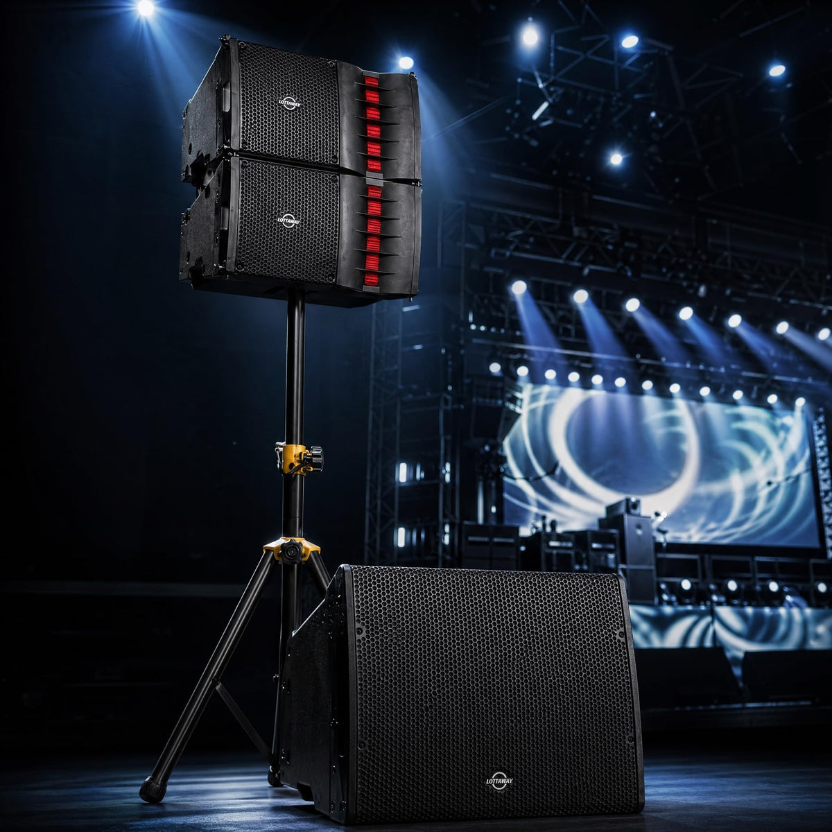 2000W Powered Line Array PA Speaker System with 18 Inch Subwoofer K449