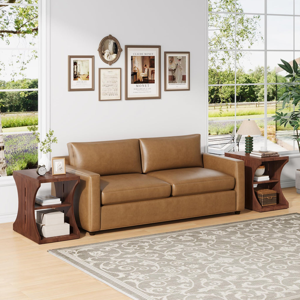 Brown Solid Wood Side End Table Y179358