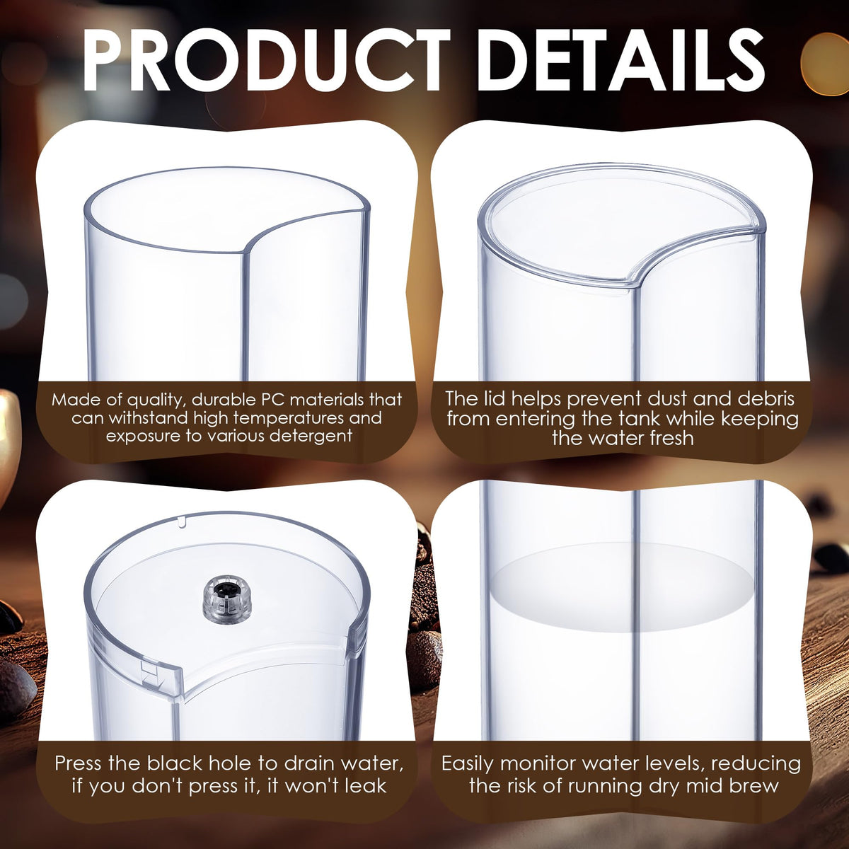 Coffee Machine Water Tank & Lid W1368