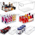 Set of 8 Clear Plastic Stackable Storage Bins O29708