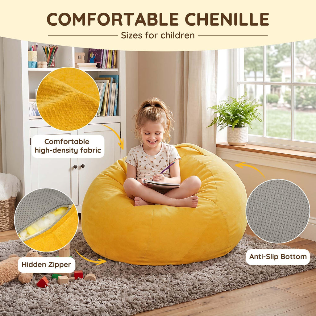 Yellow Kids Bean Bag Chair M11628