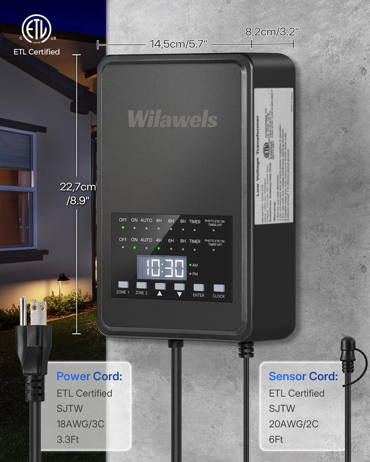 300W Low Voltage Landscape Transformer with Timer & Photocell Sensor V5327