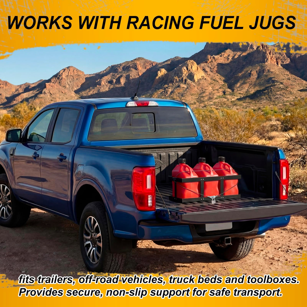 Black Iron 3 x 5-gallon Gas Can Holder T407