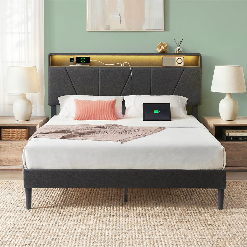 Upholstered Platform Bed Frame Full U7857
