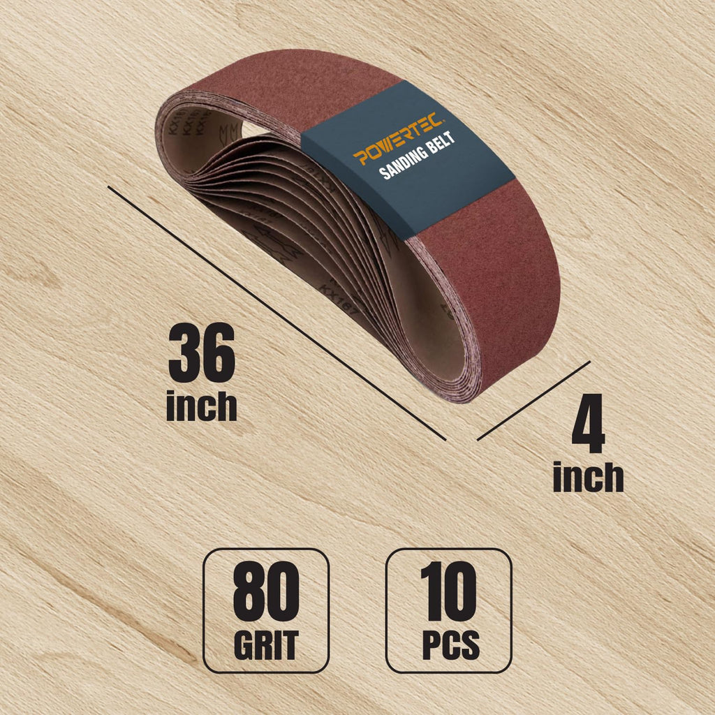 4x36 Inch 80 Grit Aluminum Oxide Sanding Belts J982
