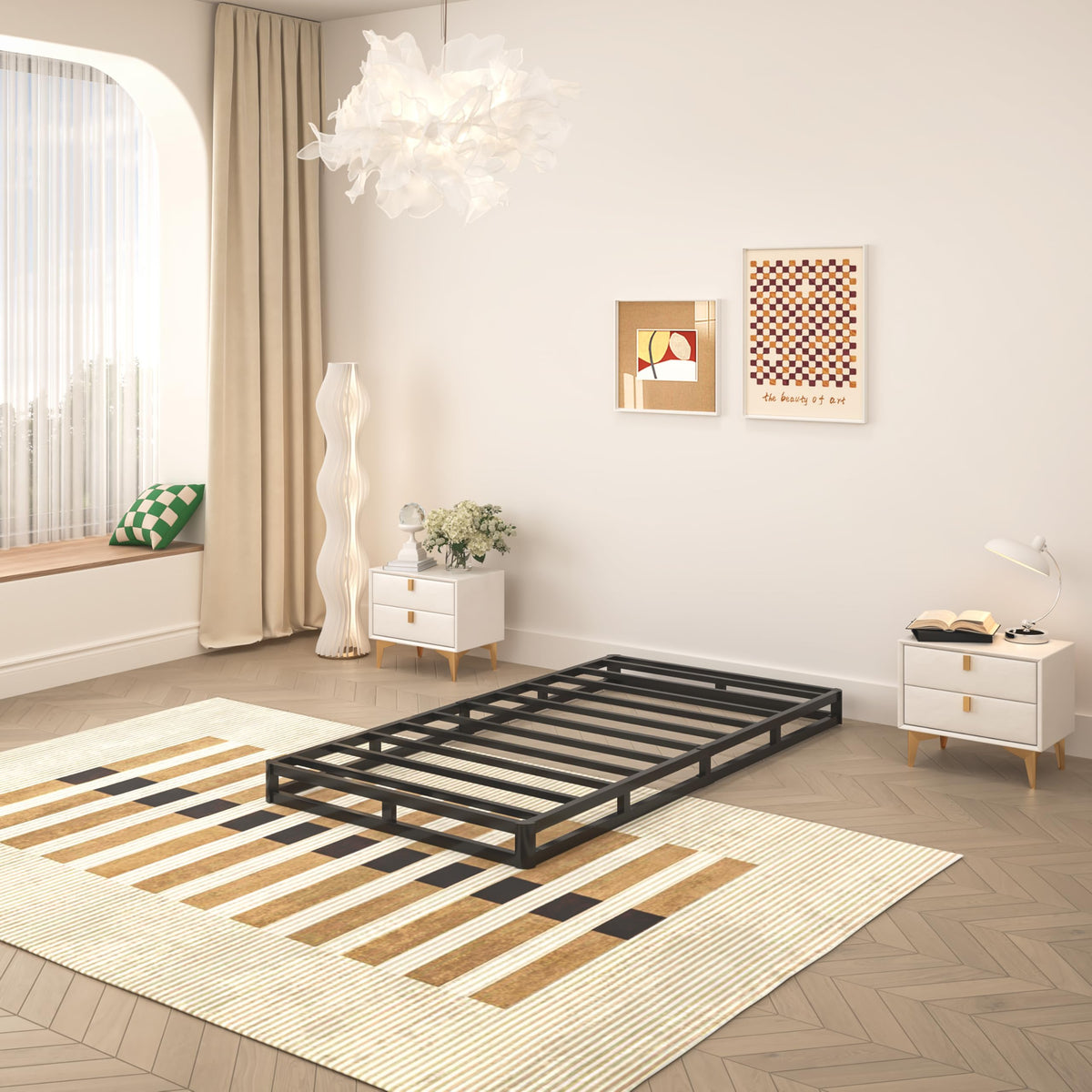 5 Inch Twin Box Spring, Heavy Duty Metal Mattress Foundation, 2500 lbs Capacity S582