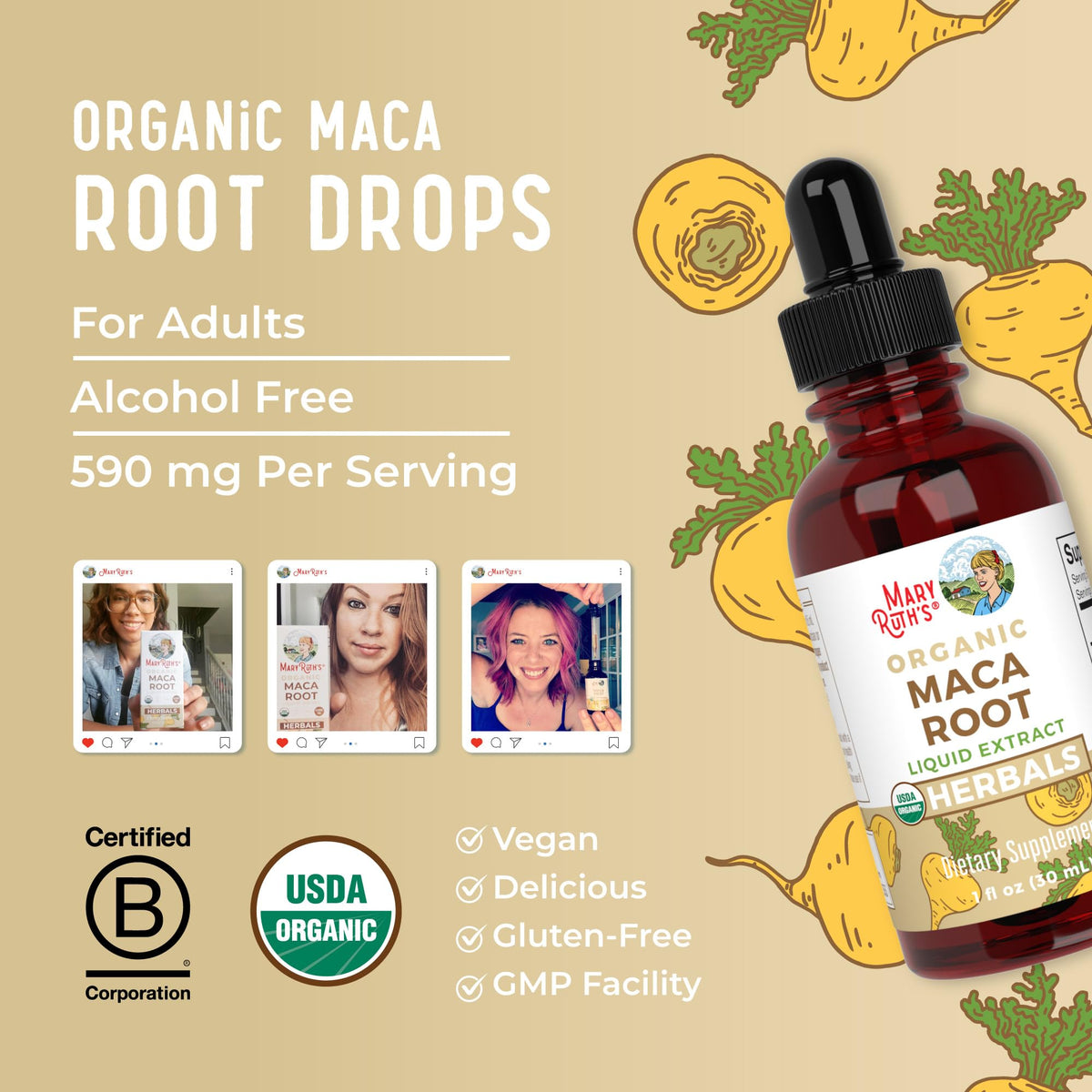USDA Organic Maca Root Liquid Drops P322598