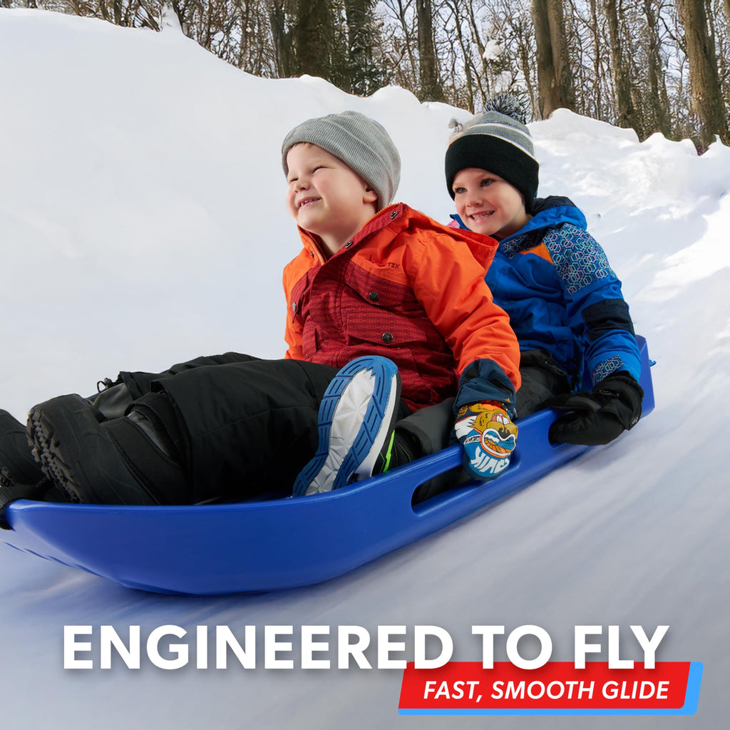 2 Person Snow Sled with Pull Strap and Padded Seat A363