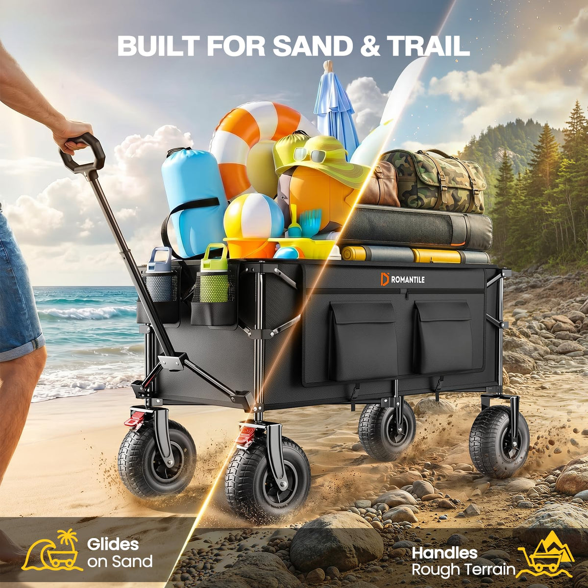 All-Terrain Wagon with Pneumatic Rubber Wheels X282450