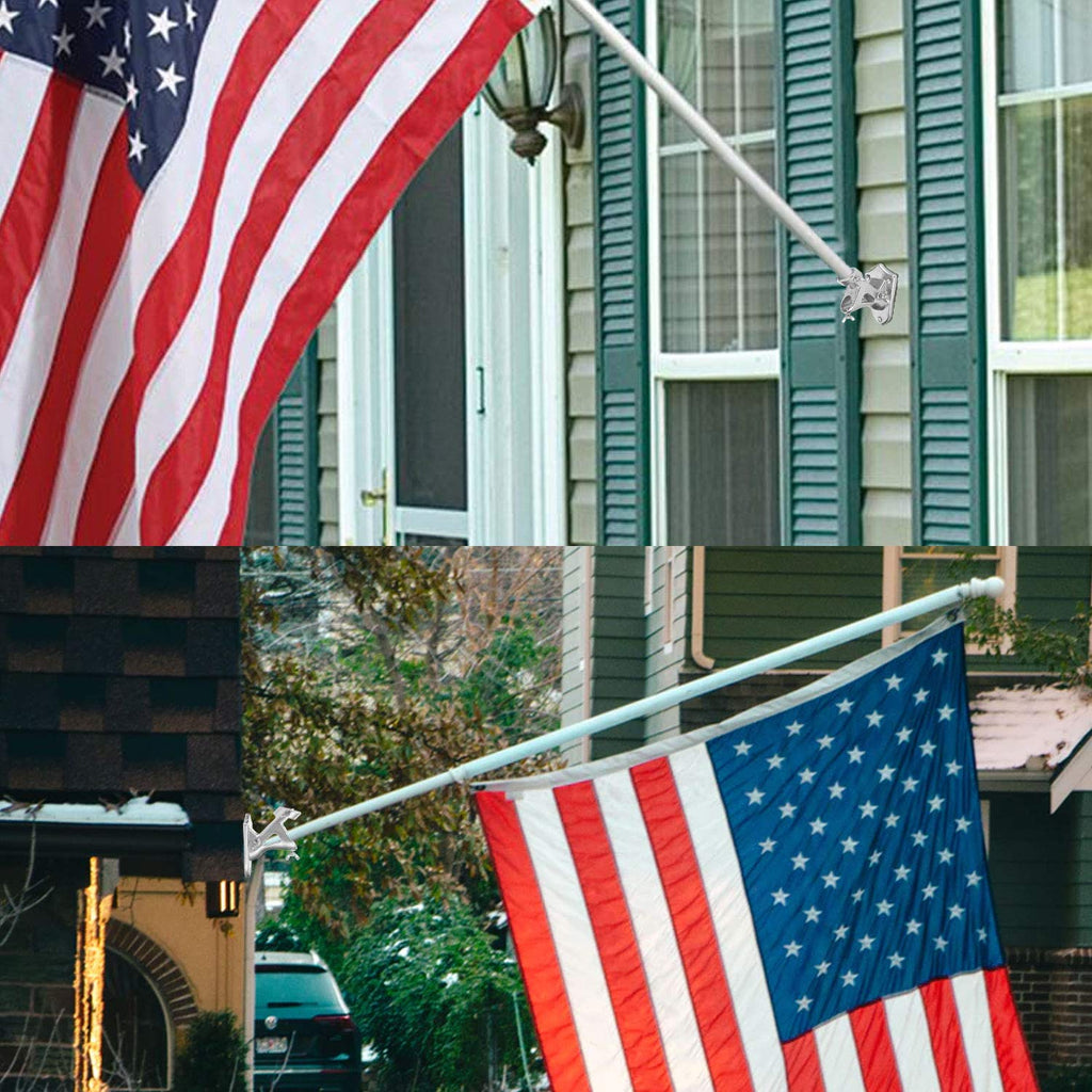 Stainless Steel Heavy Duty Flag Pole Holder Wall Mount Bracket 2 Positions L4079