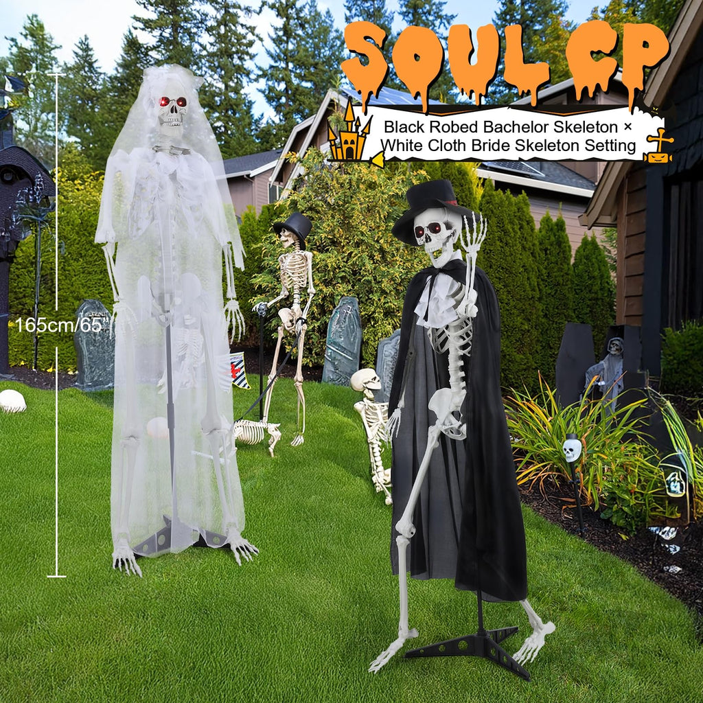 Halloween Skeleton Decor, 5.4 ft Posable C361