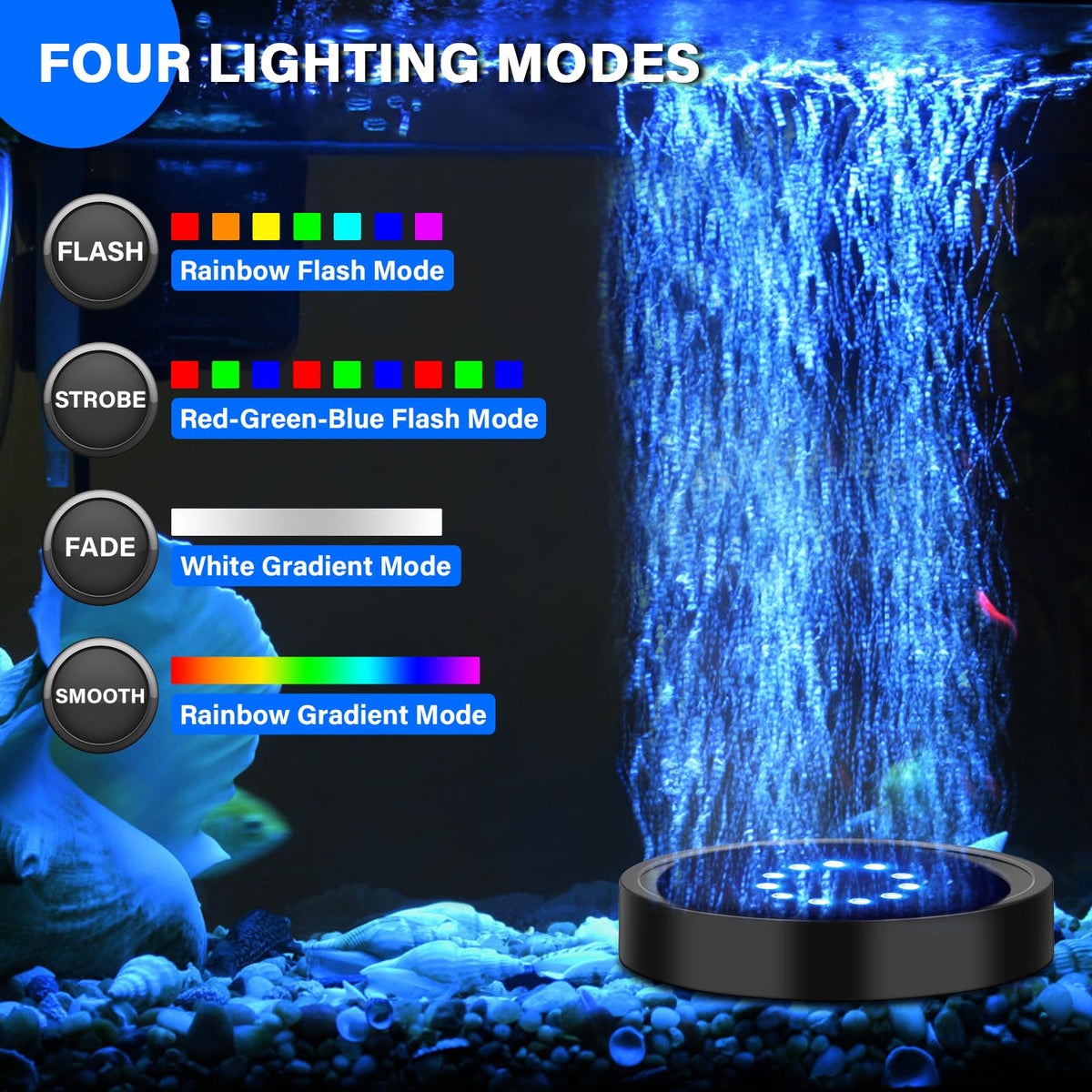 Aquarium Air Bubble Light and Magnetic Glass Clean Brush V75640
