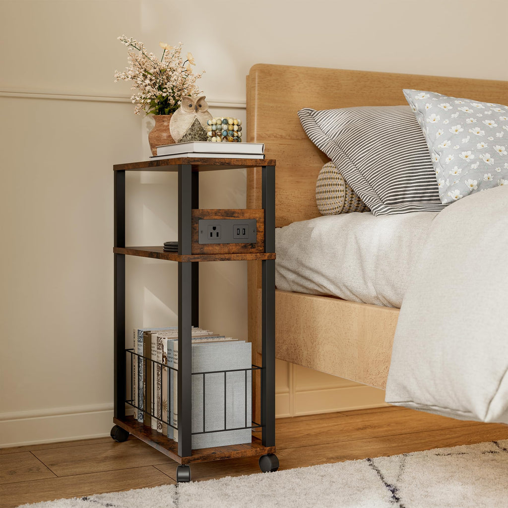 Rolling Side Table with Wheels C2557