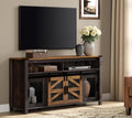 Dark Walnut Black Entertainment Center F3119