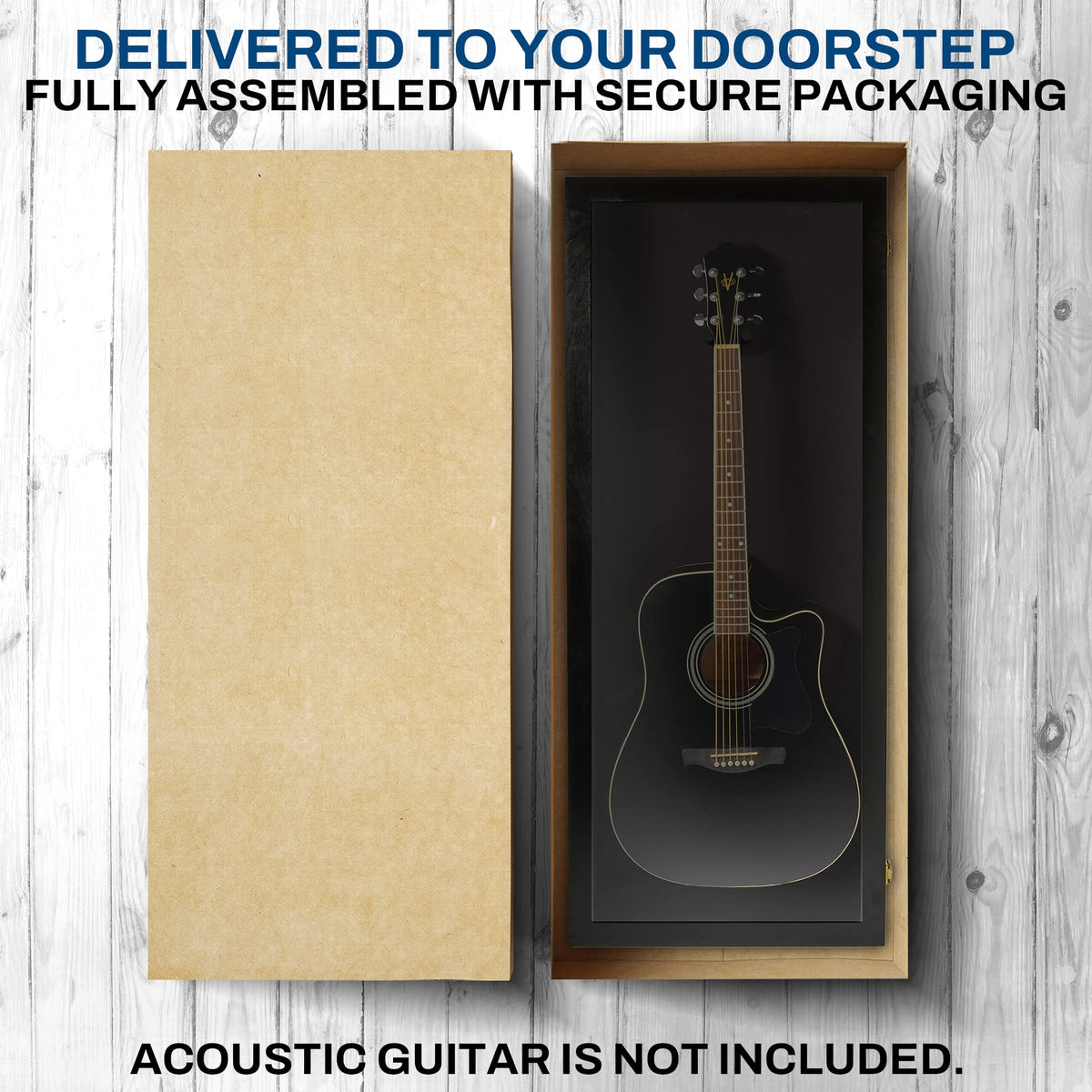 Acoustic Guitar Display Case Wall Mount Black V838