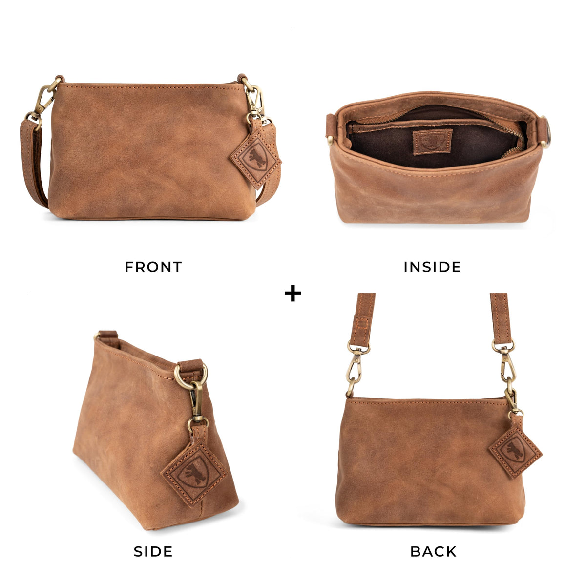 Full Grain Leather Crossbody Purse U697