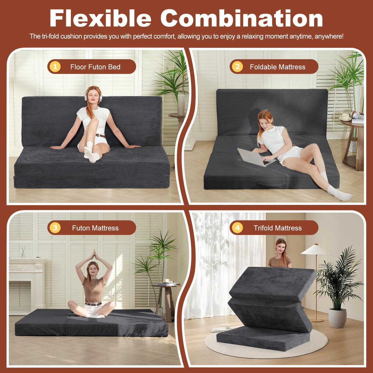 6-Inch Tri-Fold Foldable Mattress R32426