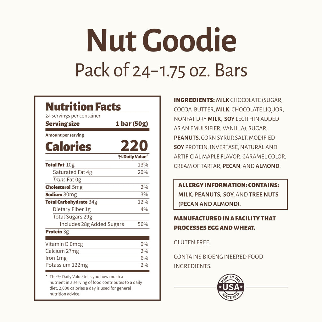 Roasted Peanuts Milk Chocolate Maple Nougat Cluster Bar Pack of 24 X571768