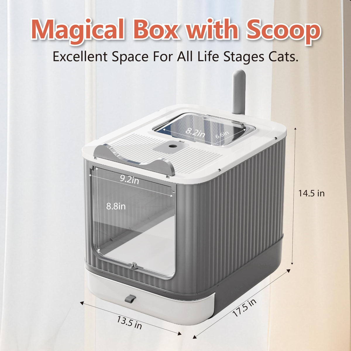 Covered Cat Litter Box with Lid V7645