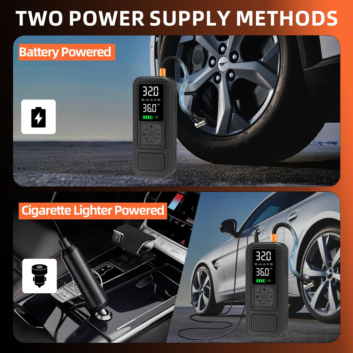 Portable Air Compressor 6000mAh 150PSI Tire Inflator Y4951
