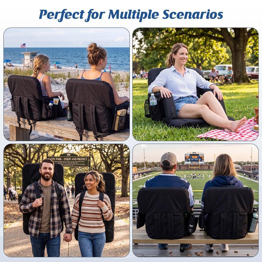 25” Extra Wide Stadium Seats with Back Support 2 Pack P7782