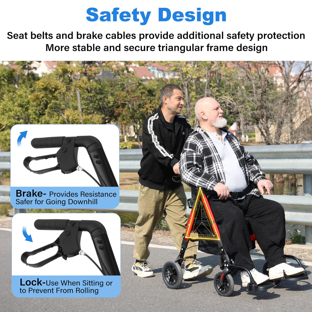 2-in-1 Rollator Wheelchair Combo H8792