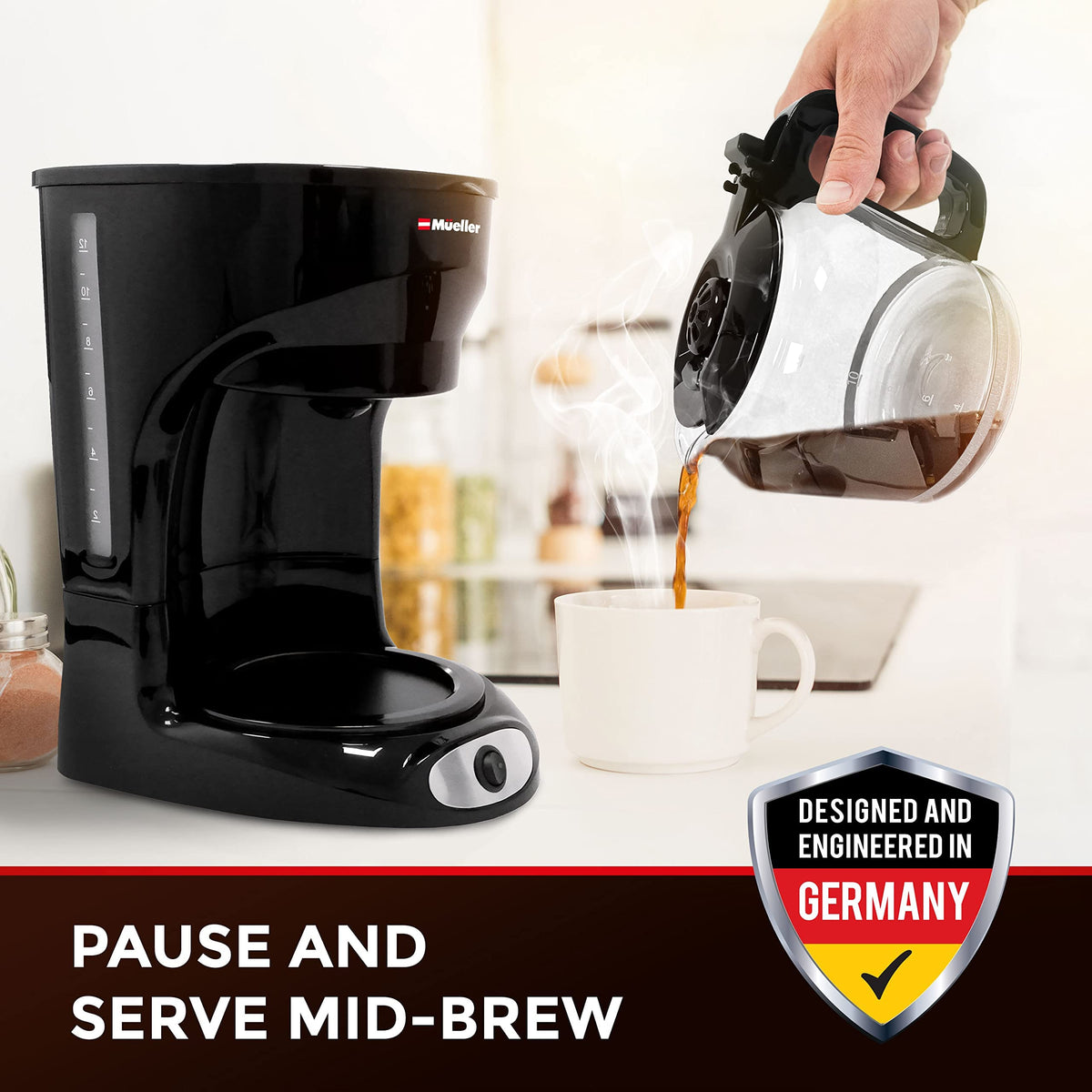 12-Cup Drip Coffee Maker with Glass Carafe W35927