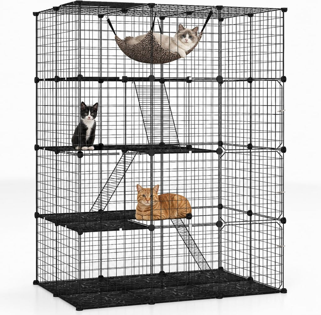 Large 4-Tier Metal Wire Cat Cage I8086