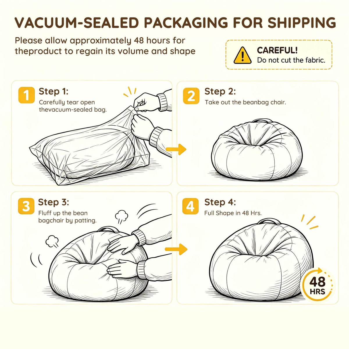 Yellow Kids Bean Bag Chair M11628
