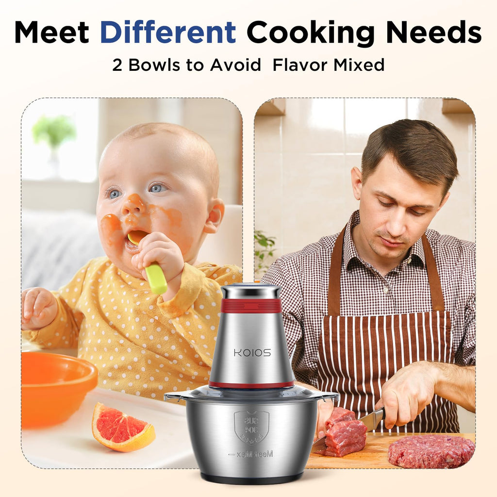 500W Electric Food Processor with 2 Bowls B700911