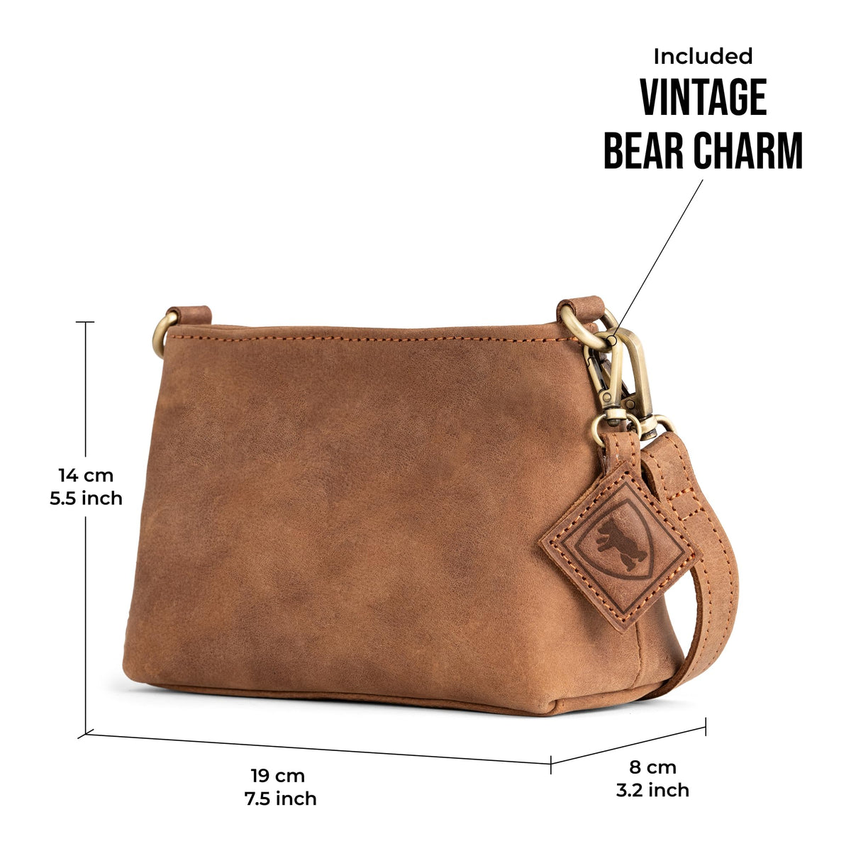 Full Grain Leather Crossbody Purse U697