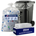 95-96 Gallon 2 Mil Clear Heavy Duty Trash Bags 25 Count F4771