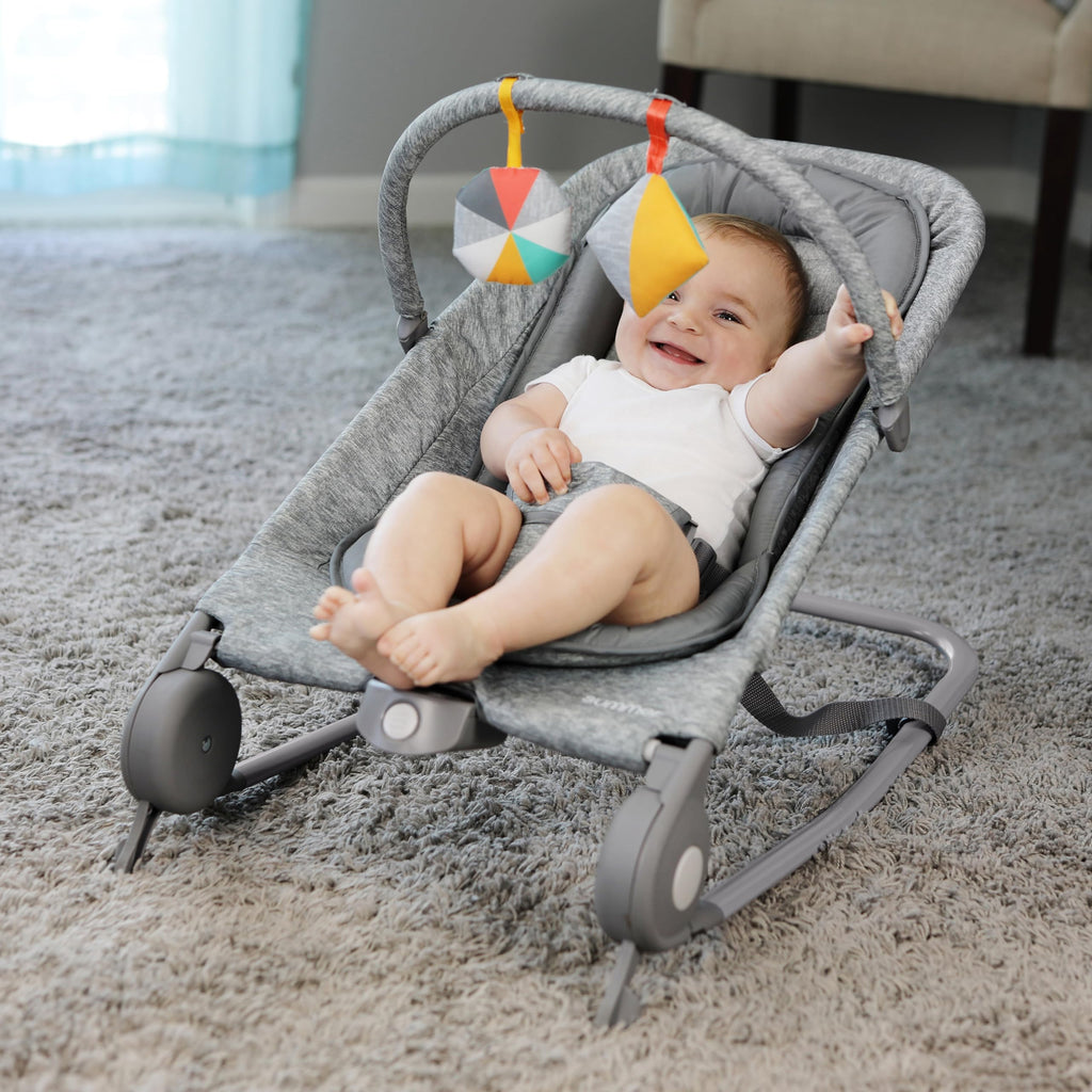 2-in-1 Light Gray Tweed Bouncer & Rocker F31162