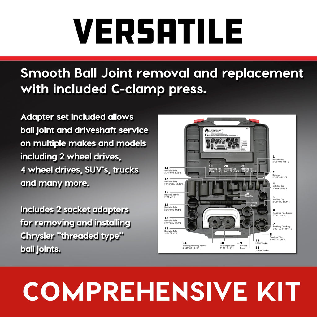 23 Piece Ball Joint and U Joint Service Set E3348