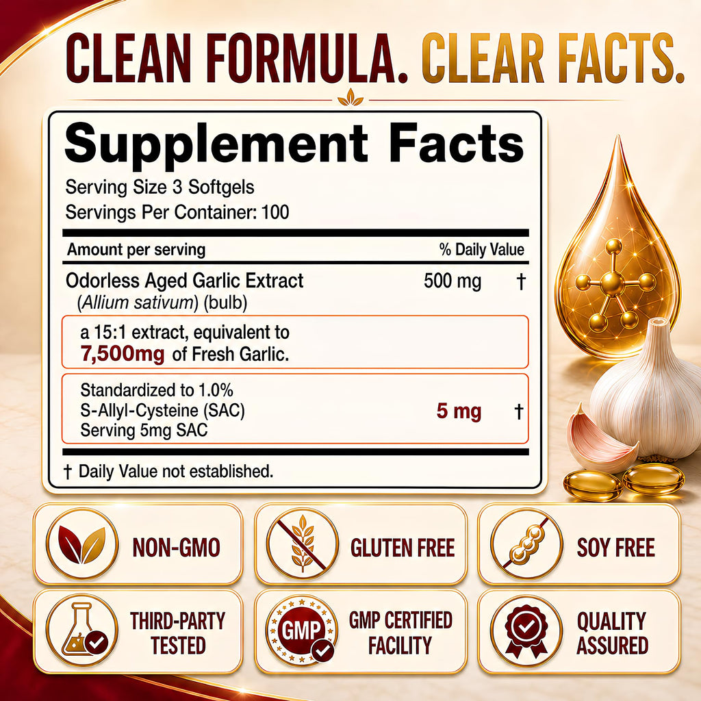Aged Odorless Garlic Extract Softgels 300 Count R537757