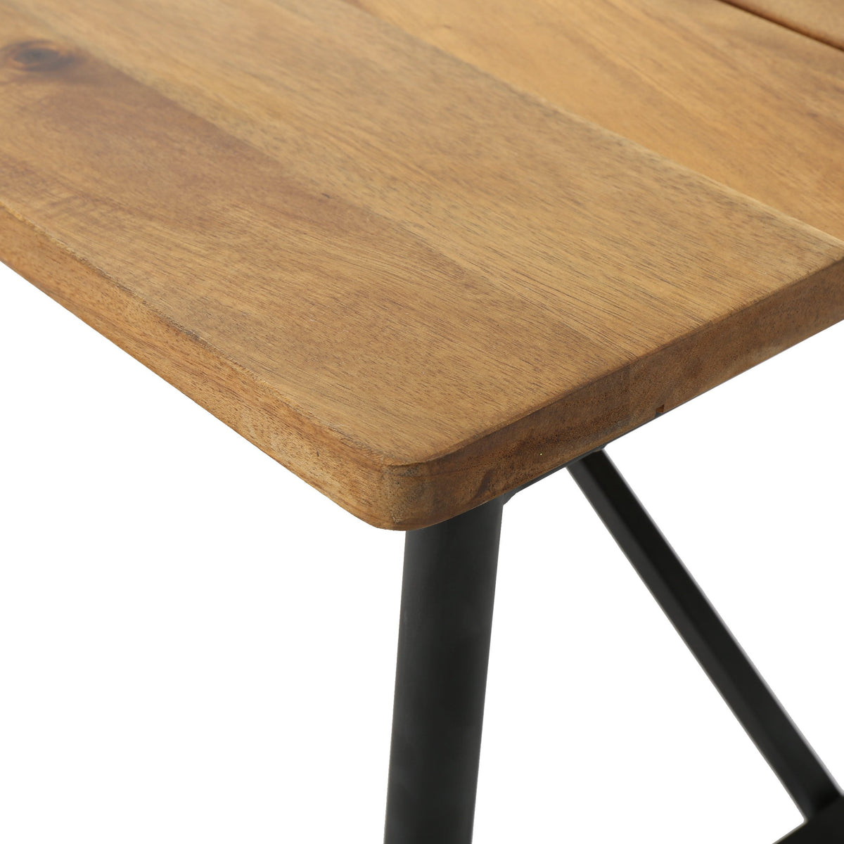 Acacia Wood Coffee Table with Iron Accents O12998