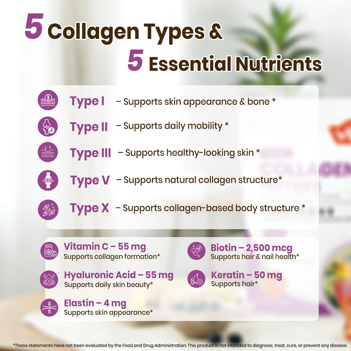 Multi Collagen Peptides Powder Types I II III V X 41 Servings N777335