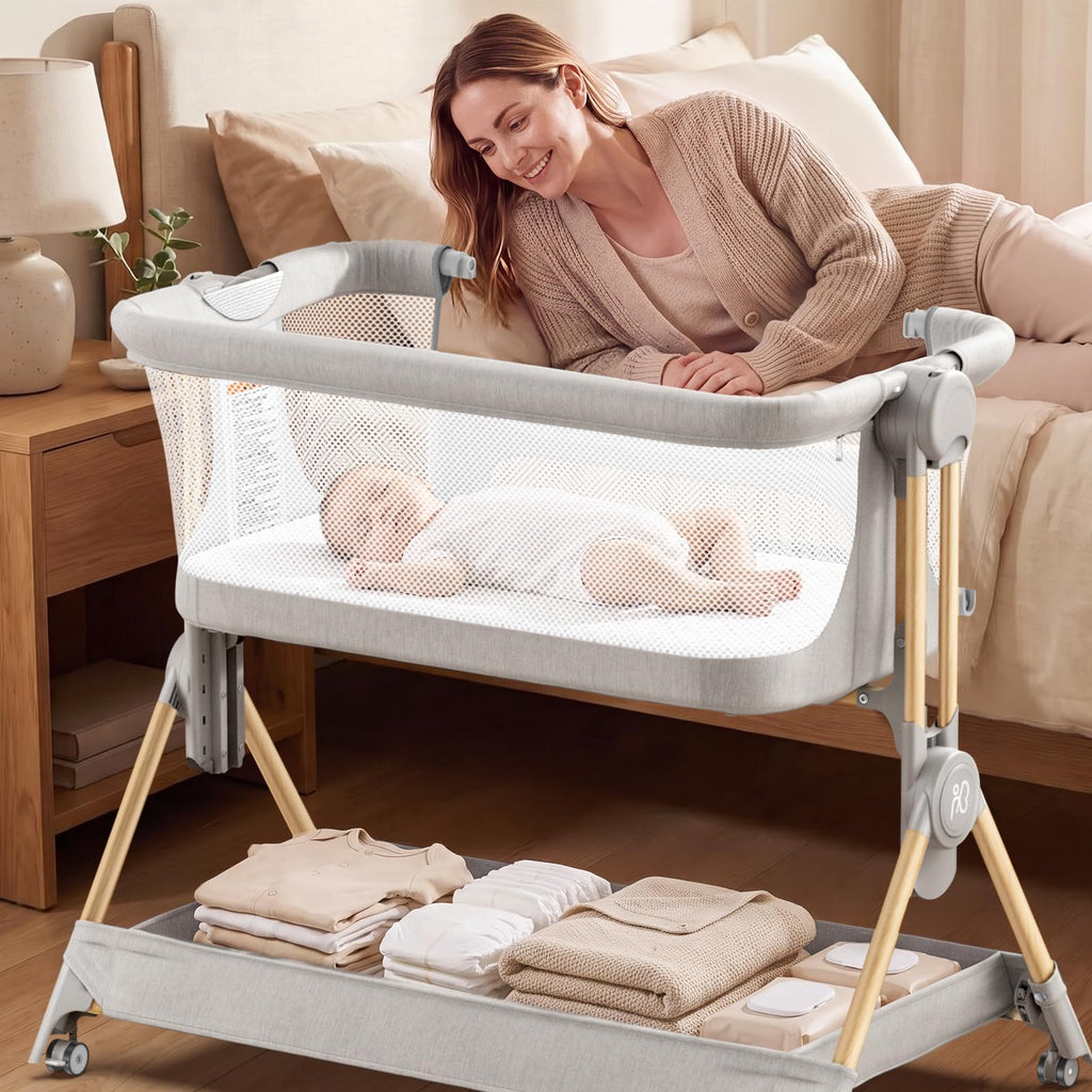 Baby Bassinet, 3-in-1 Bedside Sleeper, Foldable Crib G295251