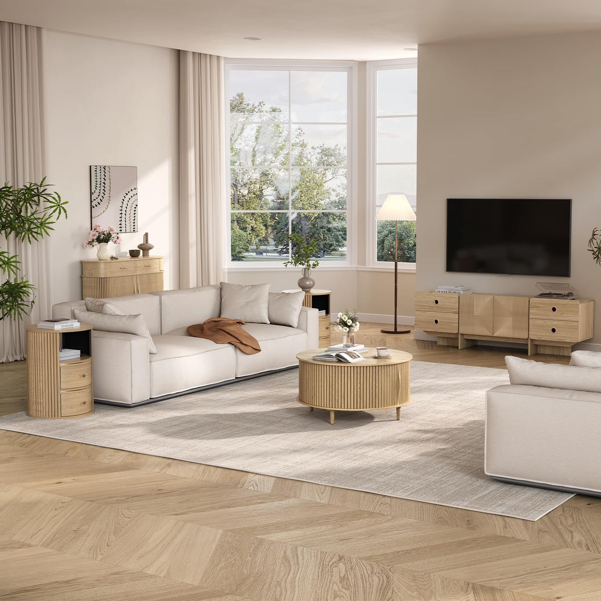 31.5" Round Coffee Table with Storage D244546