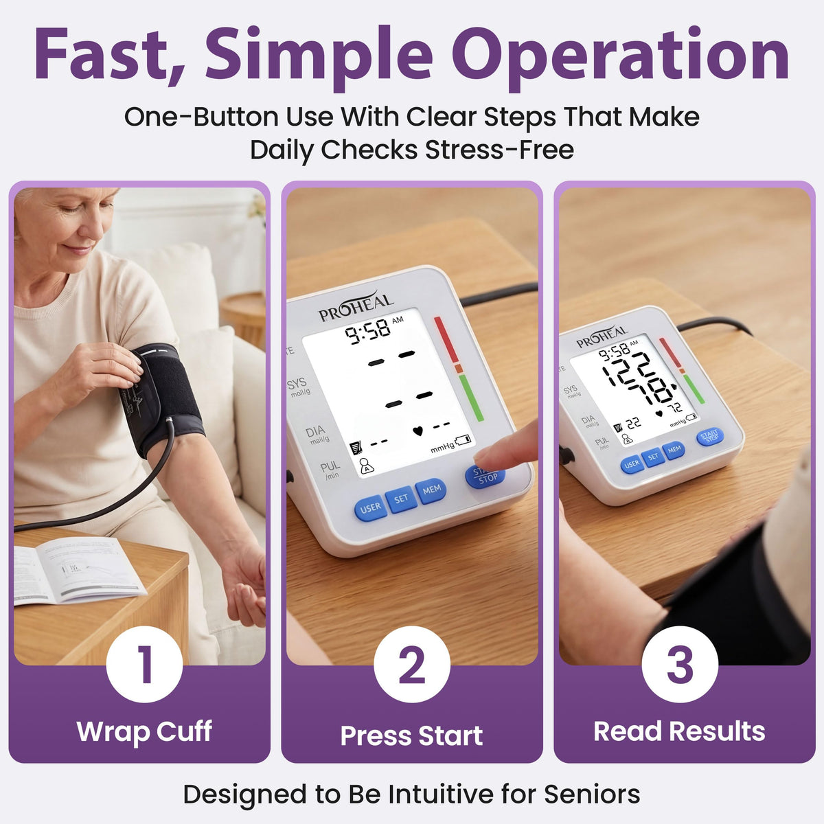 Talking Blood Pressure Monitor with Upper Arm Cuff, Backlit Display, Carry Bag T291285