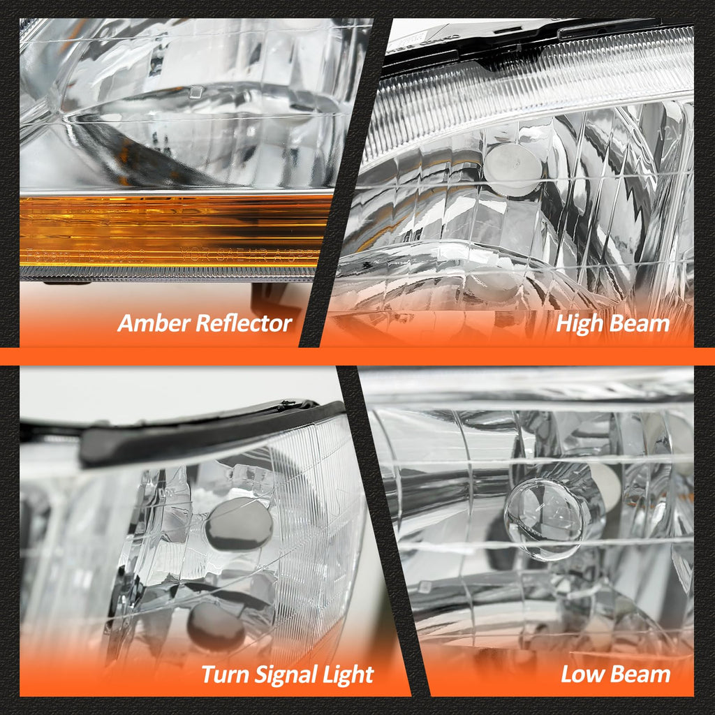 Chrome Headlights Assembly Pair X63241