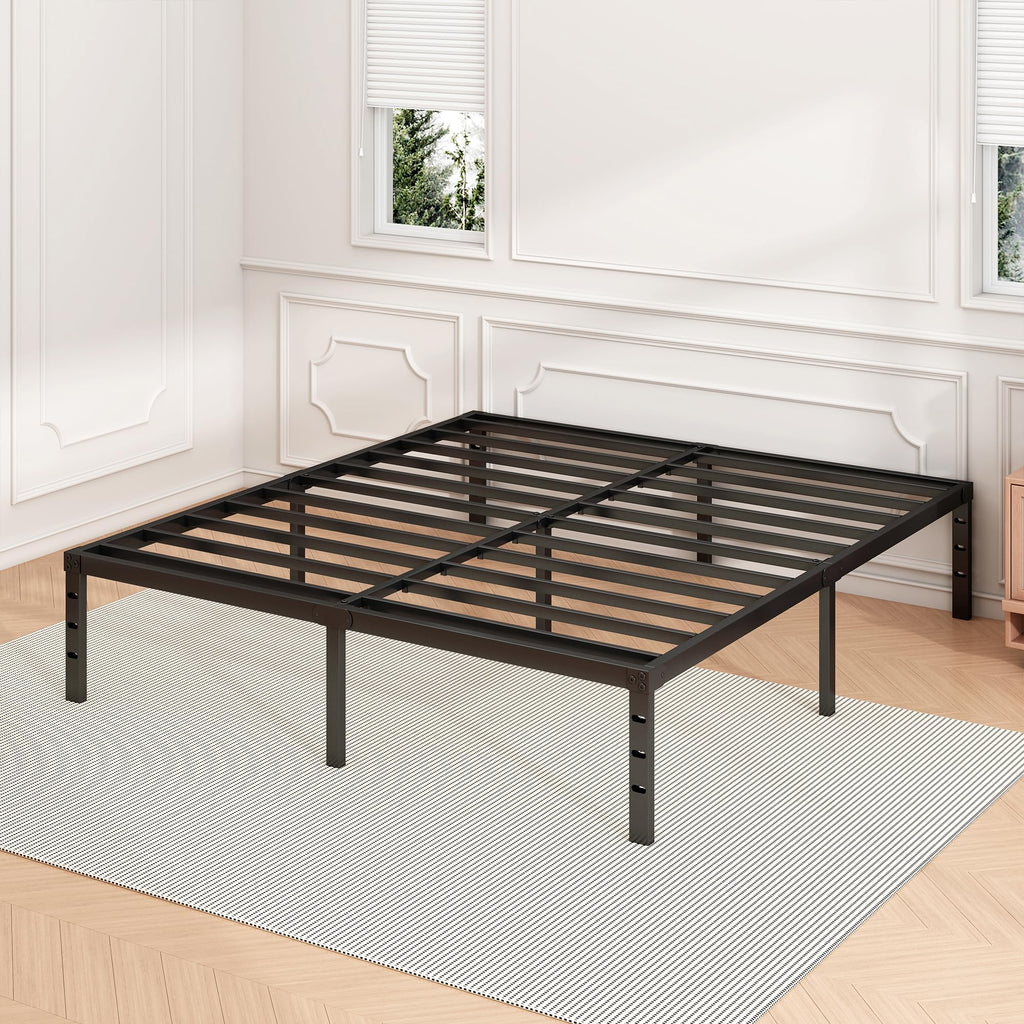 18 Inch Full Bed Frame with Under Bed Storage, Black M355