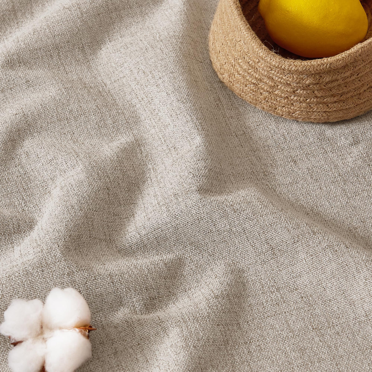 Natural Beige 100% Blackout Linen Curtains 96 Inch G36677