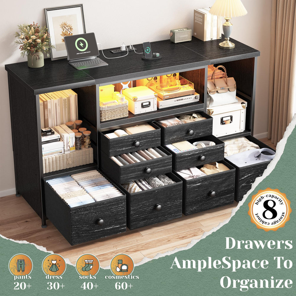 Modern LED Dresser with 8 Drawers B924260
