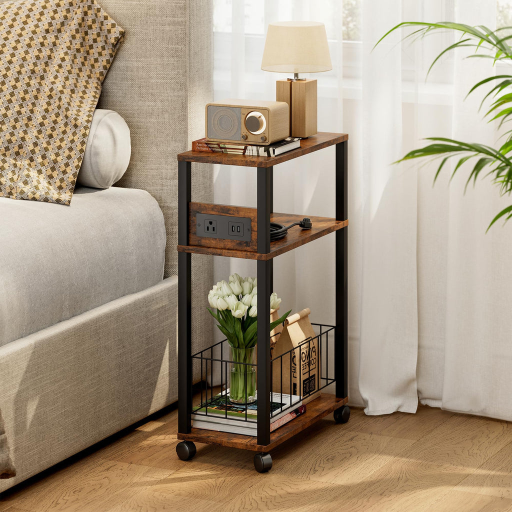 Rolling Side Table with Wheels C2557