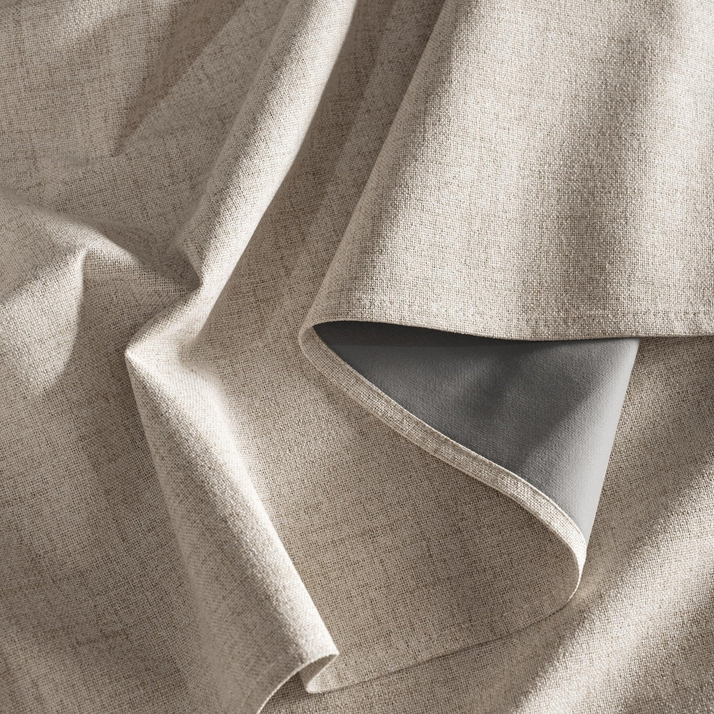 Natural Beige 100% Blackout Linen Curtains 96 Inch G36677