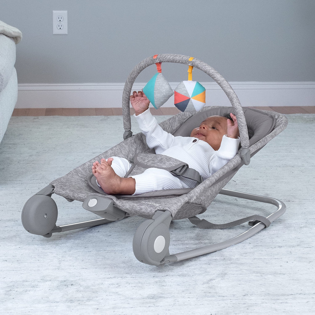 2-in-1 Light Gray Tweed Bouncer & Rocker F31162